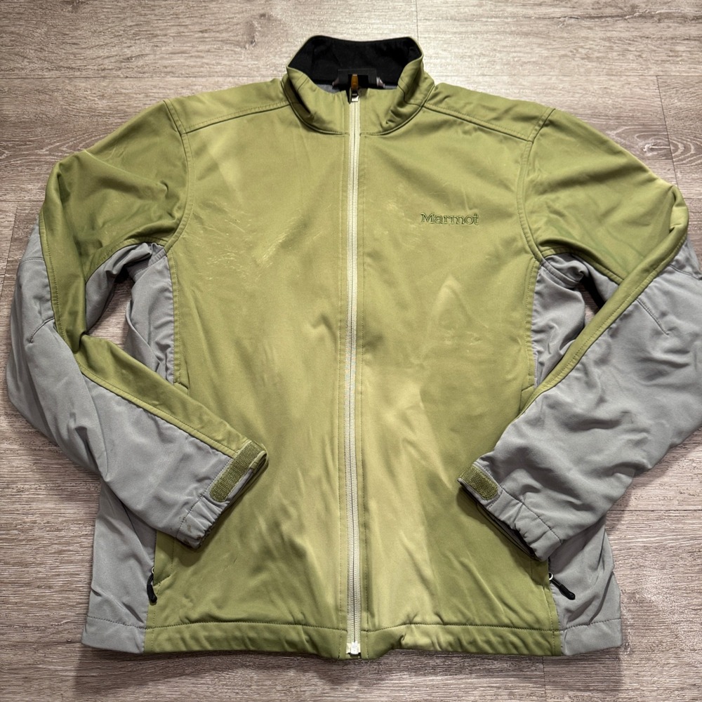 Marmot Jacket Mens Medium Green Gray Outdoor Windstopper Gorpcore Hiking Camp